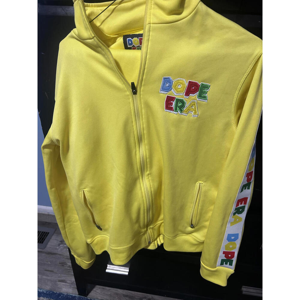 DOPE ERA Yellow Zip-Up Hoodie - Size M